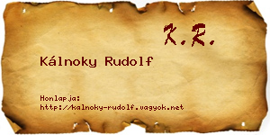Kálnoky Rudolf névjegykártya