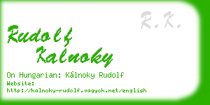 rudolf kalnoky business card